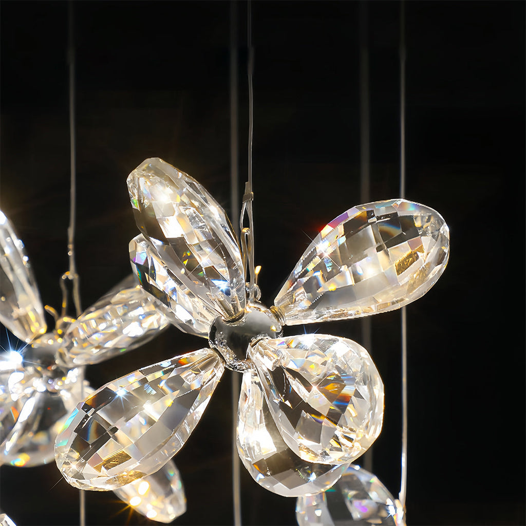 Rock Crystal Chandelier - Italian Flower Island Light