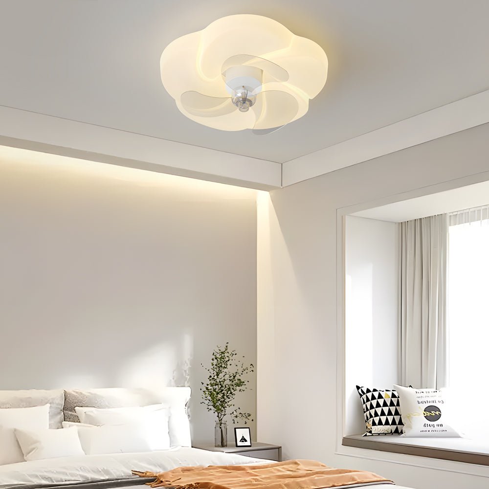 Romantic Dimming LED Ceiling Fan with Mute Shaking Head Modern Design