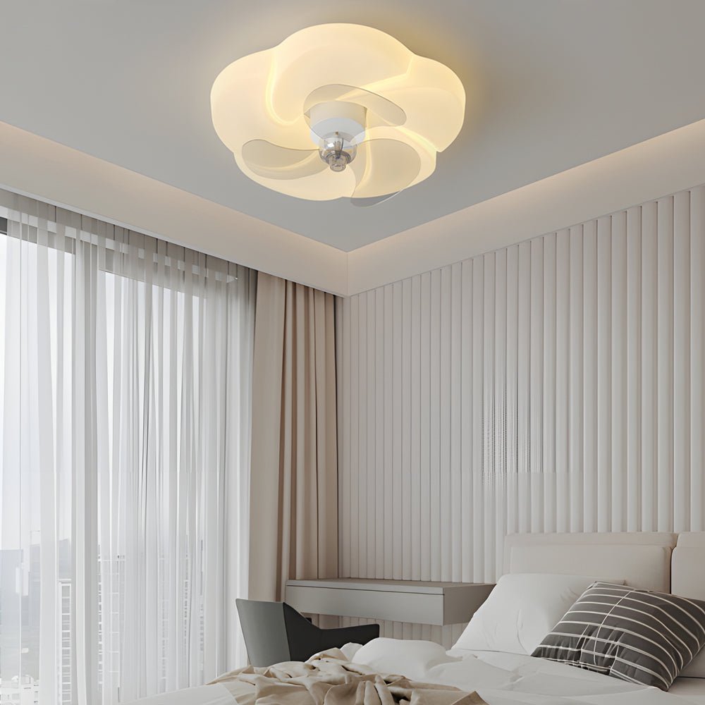 Romantic Dimming LED Ceiling Fan with Mute Shaking Head Modern Design