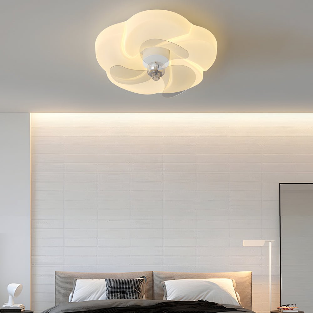 Romantic Dimming LED Ceiling Fan with Mute Shaking Head Modern Design