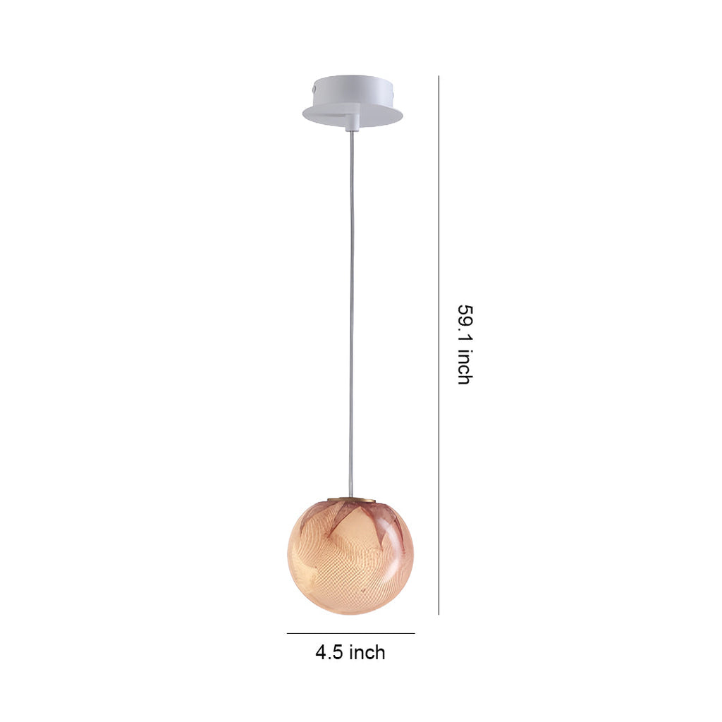 Glass Globe Pendant Light Modern Minimalist Design Single Head Fixture