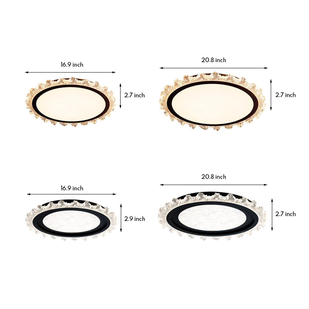 White Round LED Ceiling Light - Ultra-Thin Flush Mount, Full Spectrum Lighting