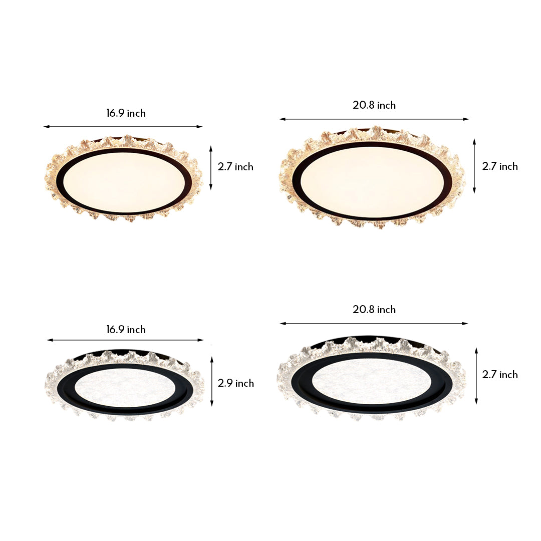 White Round LED Ceiling Light - Ultra-Thin Flush Mount, Full Spectrum Lighting