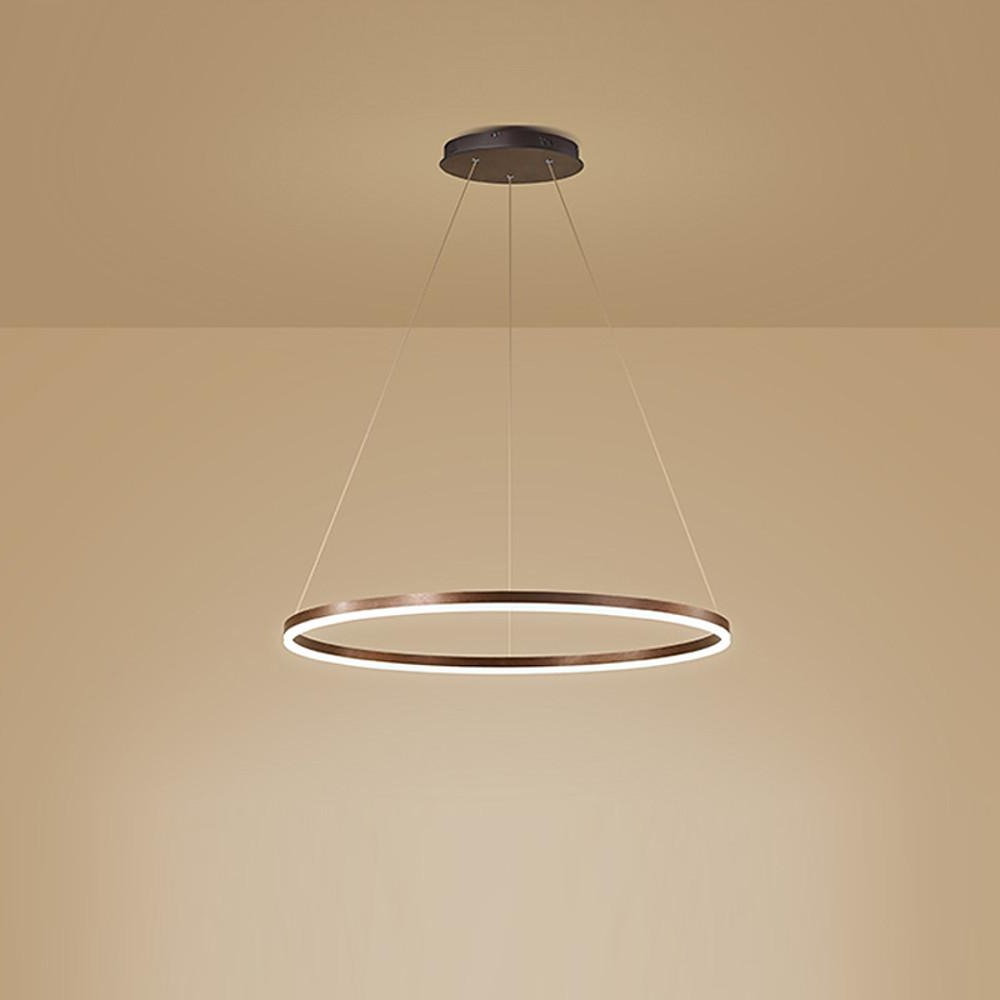 Black LED Ring Chandelier - Modern Aluminum Ceiling Light