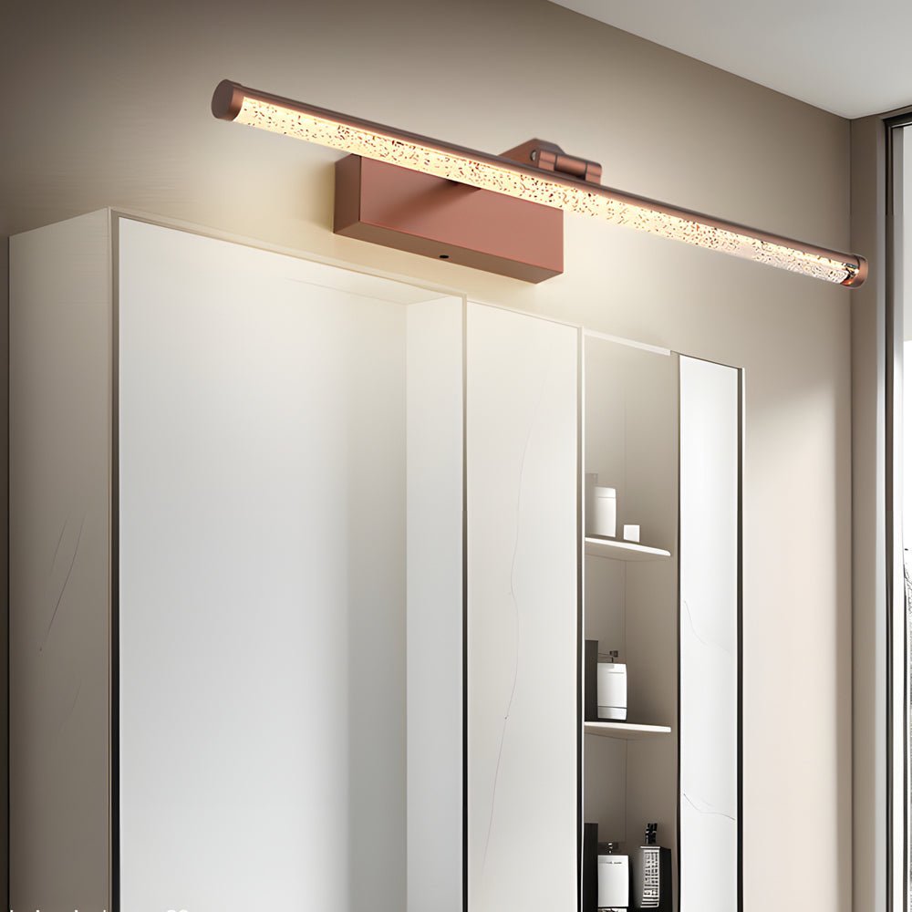 Rotatable Seeded Acrylic LED Bathroom Vanity Light Dimmable Modern Bath Bar Fixture, Elegant Wall Sconce Lighting for Vanity Mirror, Adjustable Brushed Nickel Finish, Energy-Efficient Modern Bathroom Lighting, Stylish Decorative Light for Home Decor, Idea