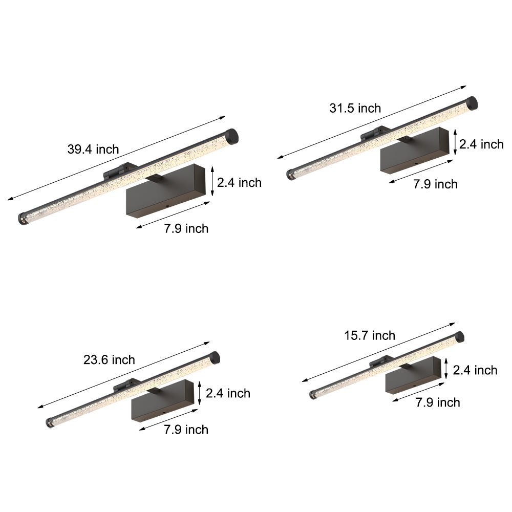 Rotatable Seeded Acrylic LED Bathroom Vanity Light Dimmable Modern Bath Bar Fixture, Elegant Wall Sconce Lighting for Vanity Mirror, Adjustable Brushed Nickel Finish, Energy-Efficient Modern Bathroom Lighting, Stylish Decorative Light for Home Decor, Idea