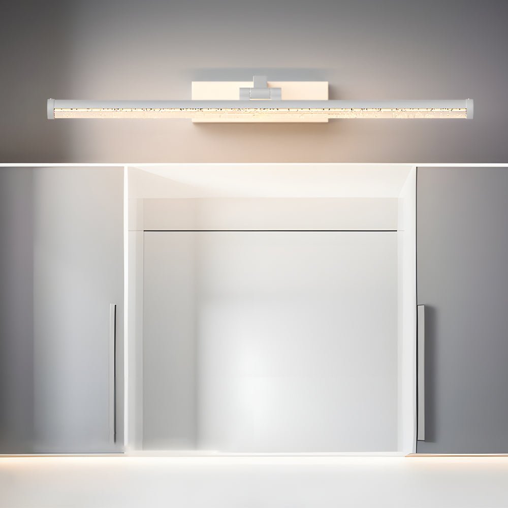 Rotatable Seeded Acrylic LED Bathroom Vanity Light Dimmable Modern Bath Bar Fixture, Elegant Wall Sconce Lighting for Vanity Mirror, Adjustable Brushed Nickel Finish, Energy-Efficient Modern Bathroom Lighting, Stylish Decorative Light for Home Decor, Idea
