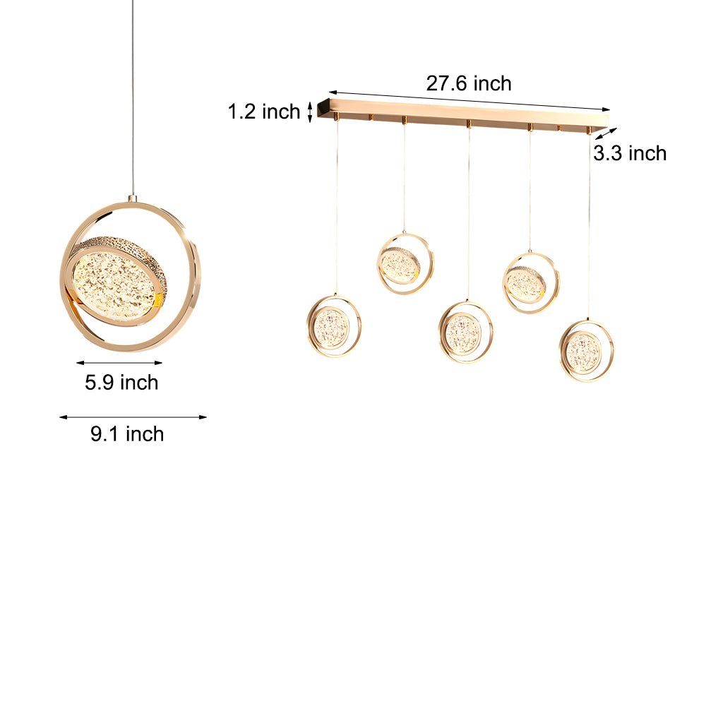 3-Step Dimming Acrylic Pendant Light - 270° Rotating Luxury Modern Chandelier