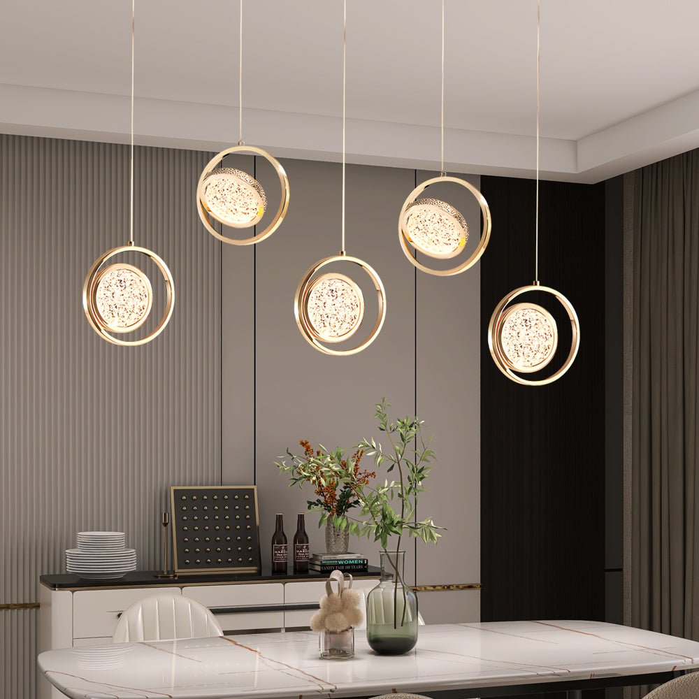 3-Step Dimming Acrylic Pendant Light - 270° Rotating Luxury Modern Chandelier