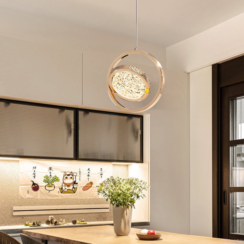 3-Step Dimming Acrylic Pendant Light - 270° Rotating Luxury Modern Chandelier