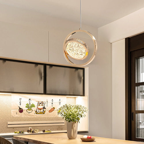 3-Step Dimming Acrylic Pendant Light - 270° Rotating Luxury Modern Chandelier