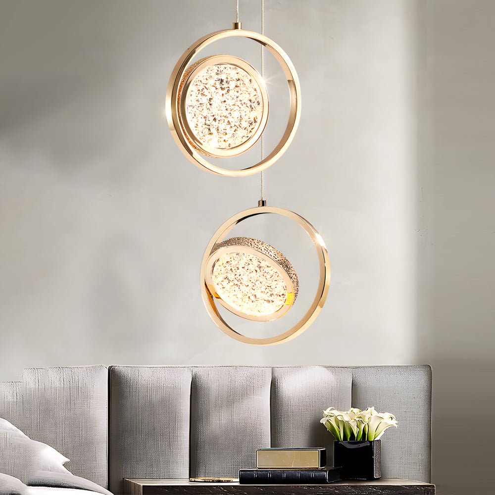3-Step Dimming Acrylic Pendant Light - 270° Rotating Luxury Modern Chandelier