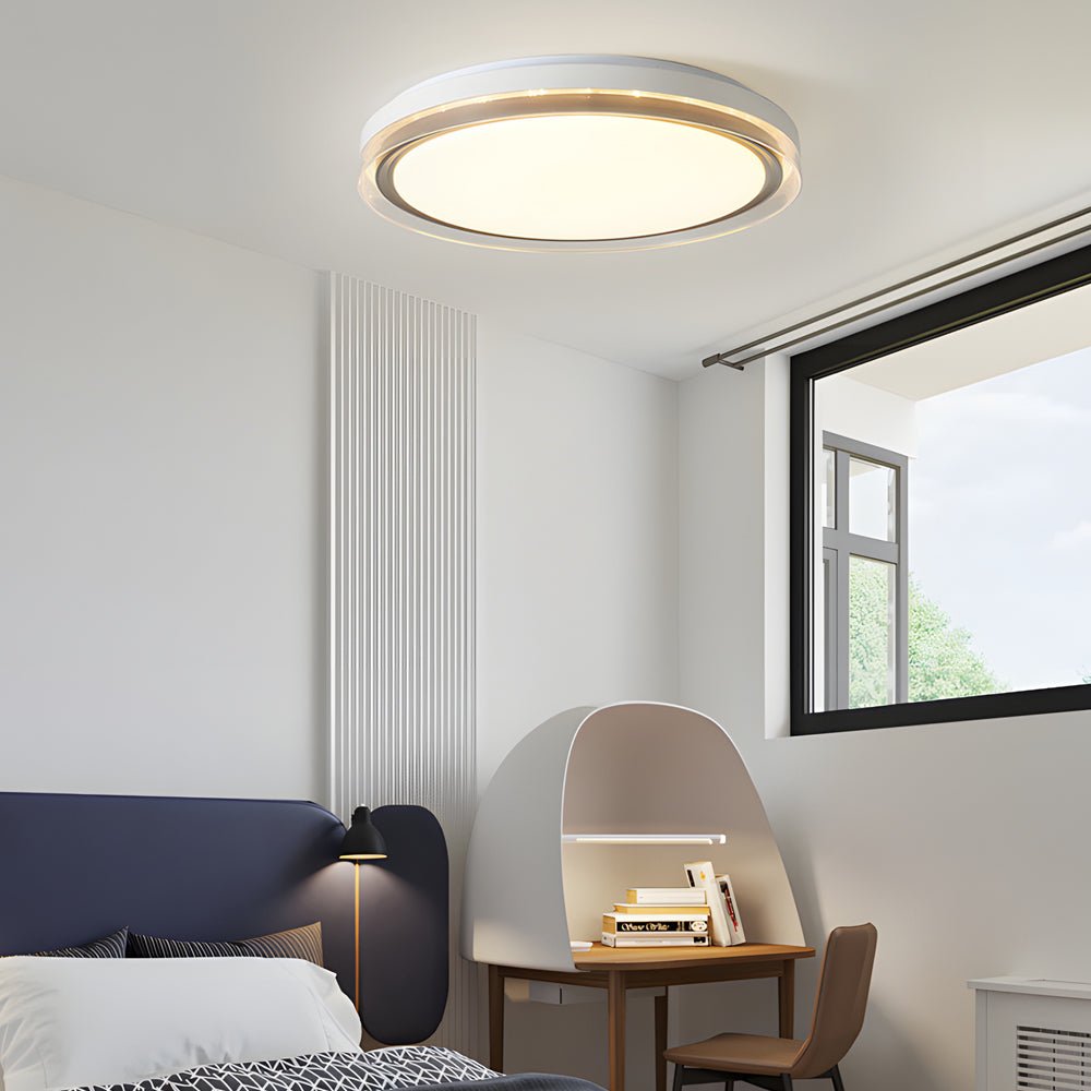 Round Acrylic 3-Step Dimming LED Ceiling Light Fixture - Modern White Design