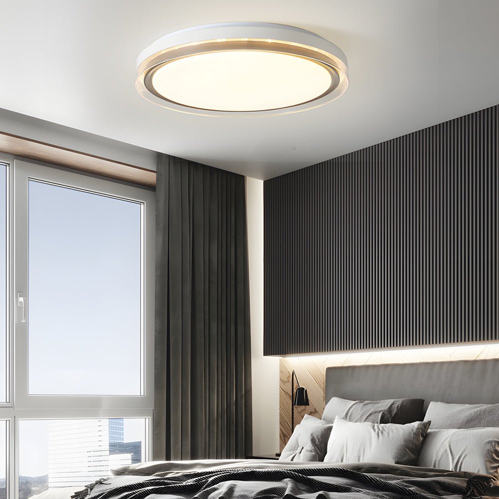 Round Acrylic 3-Step Dimming LED Ceiling Light Fixture - Modern White Design