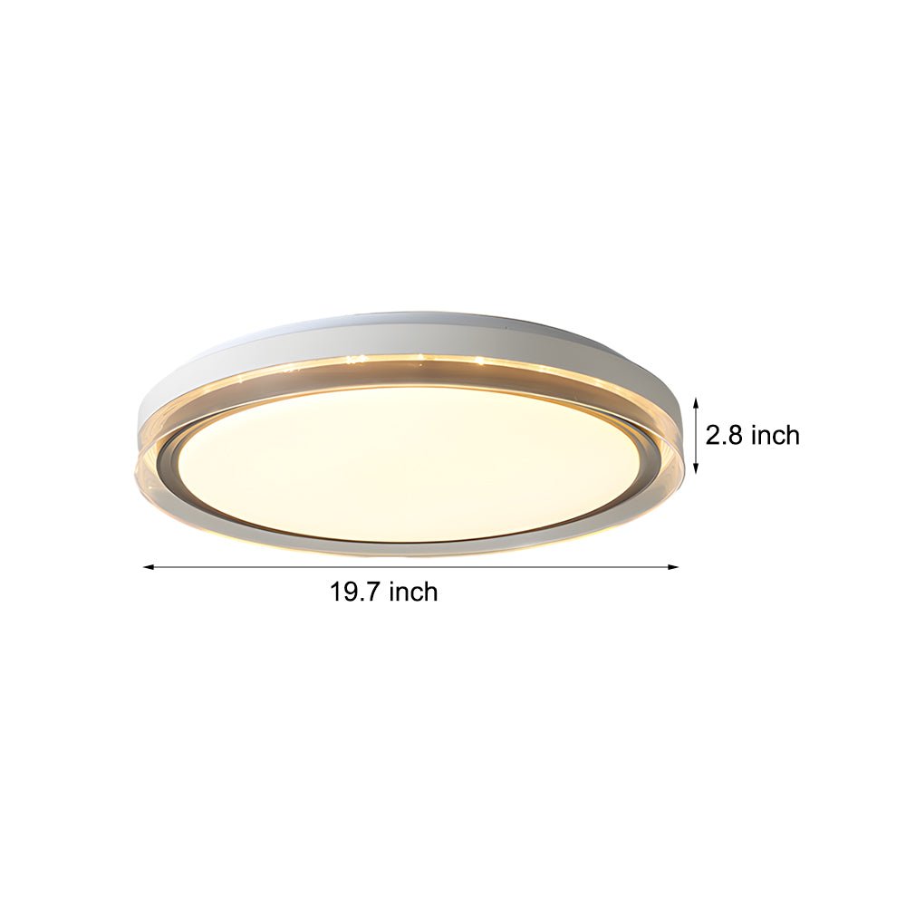 Round Acrylic 3-Step Dimming LED Ceiling Light Fixture - Modern White Design