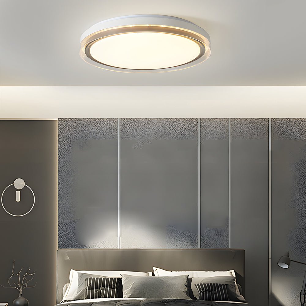 Round Acrylic 3-Step Dimming LED Ceiling Light Fixture - Modern White Design