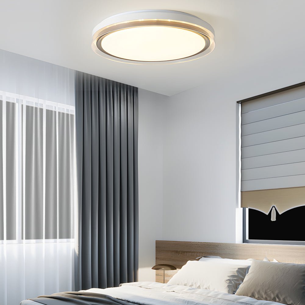 Round Acrylic 3-Step Dimming LED Ceiling Light Fixture - Modern White Design