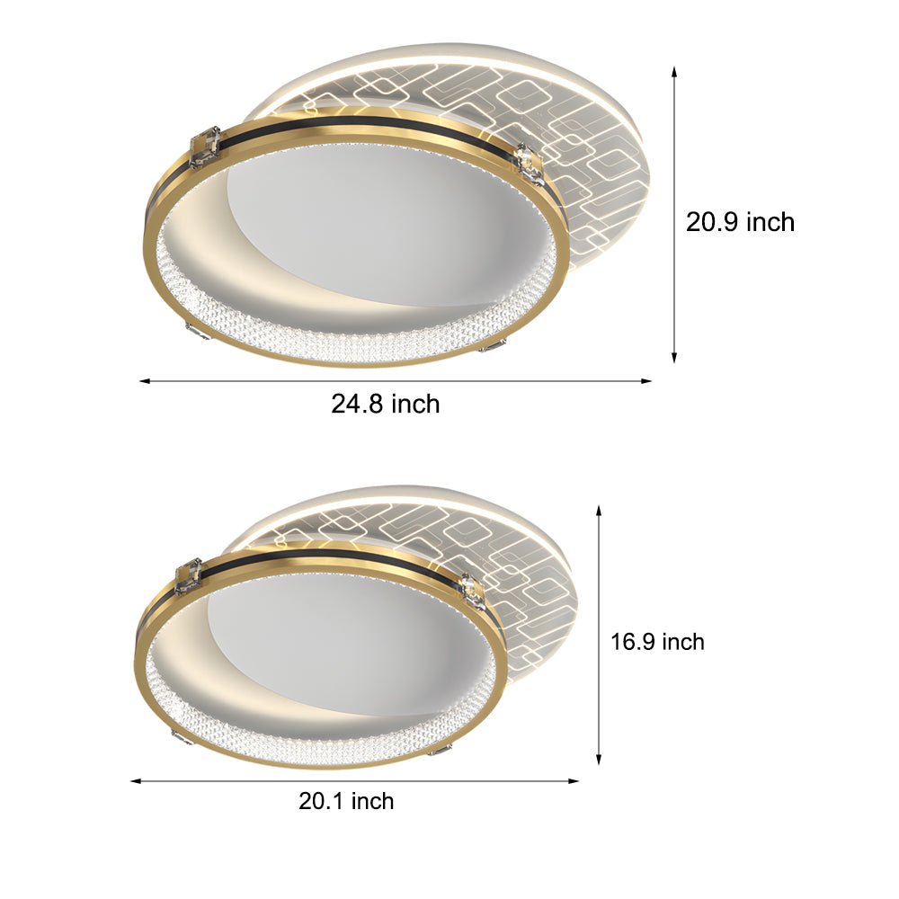 Round Acrylic LED Ceiling Light - Modern Three Step Dimming Fixture