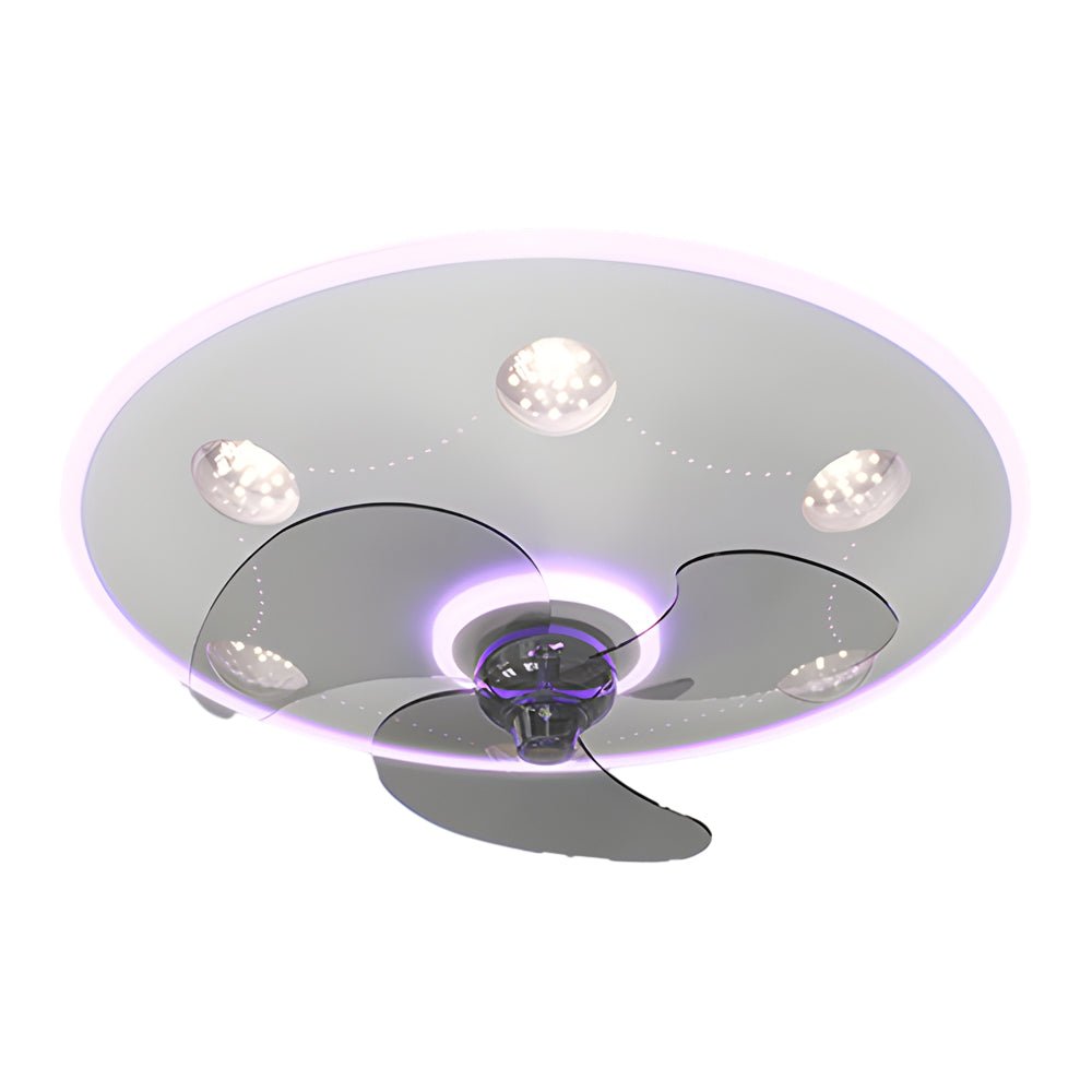 Round Acrylic Modern Ceiling Fan Light - Three Step Dimming, Energy Efficient Design