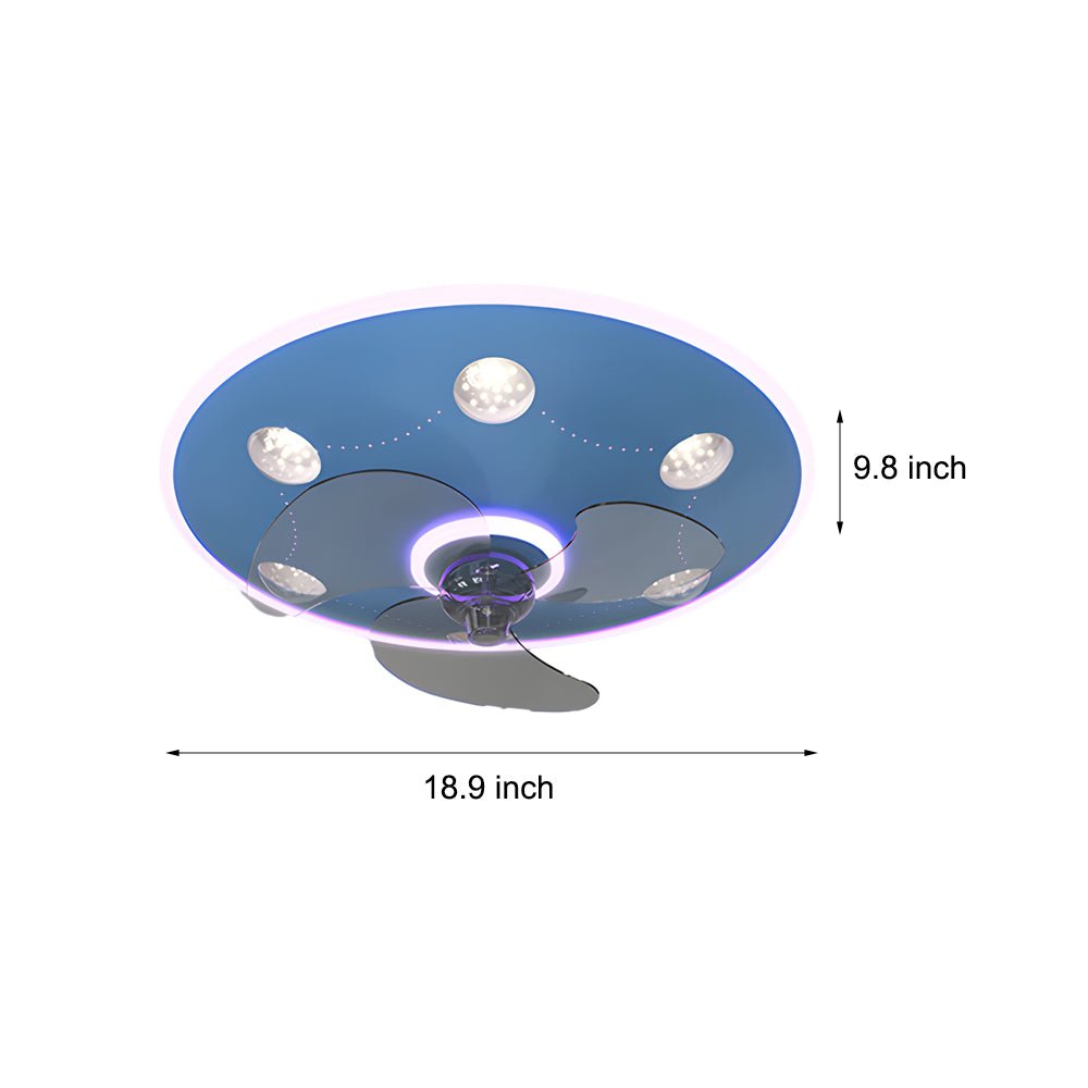 Round Acrylic Modern Ceiling Fan Light - Three Step Dimming, Energy Efficient Design