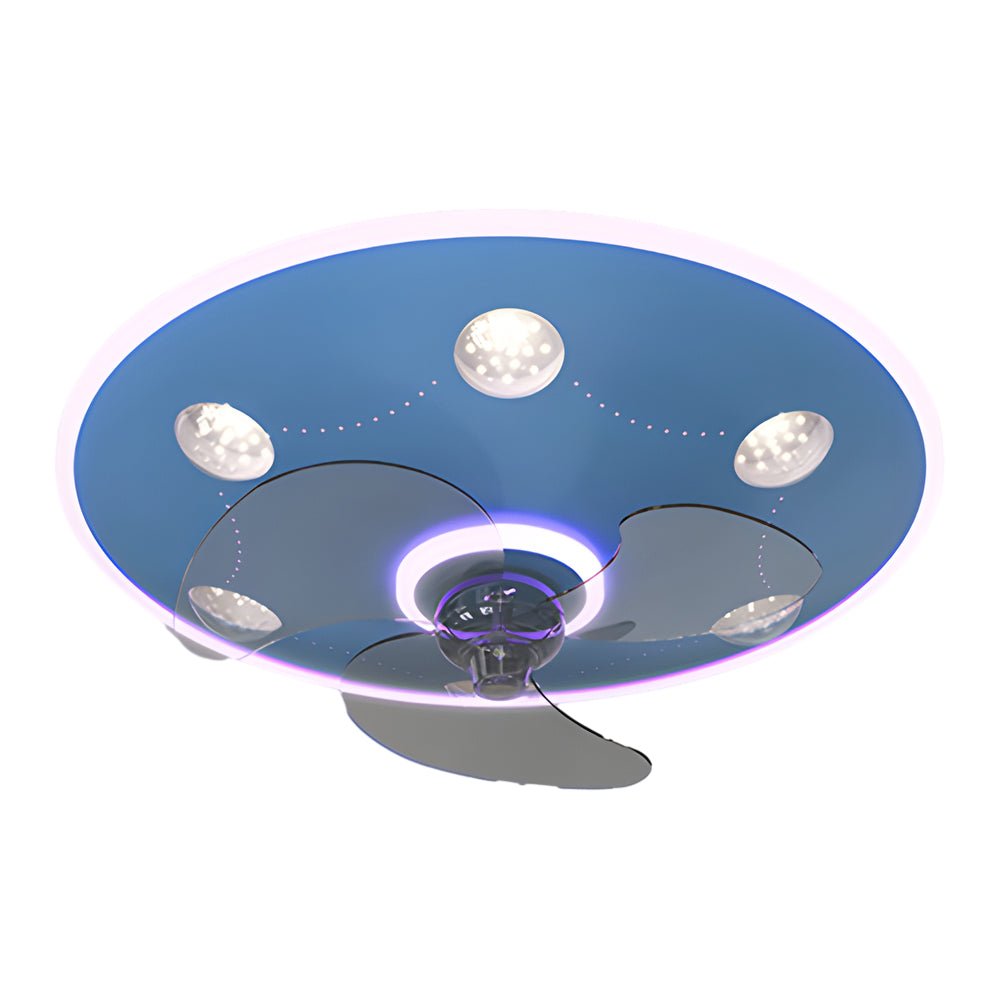 Round Acrylic Modern Ceiling Fan Light - Three Step Dimming, Energy Efficient Design