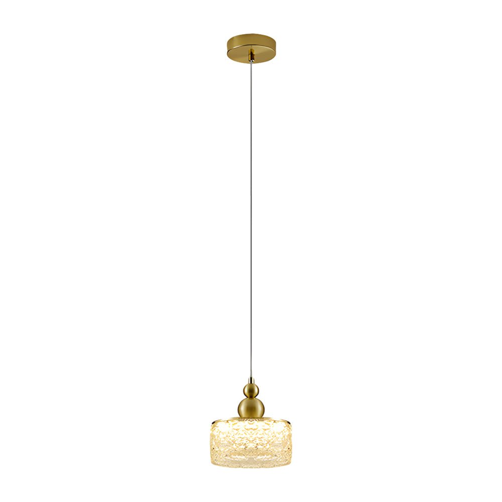 Round Acrylic Ice Texture Dimming Modern Pendant Light Fixture