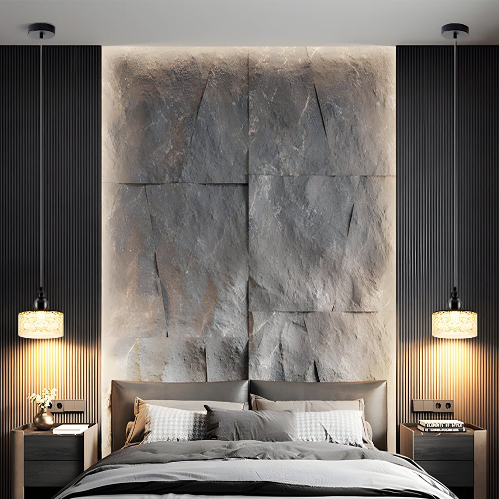 Round Acrylic Ice Texture Dimming Modern Pendant Light Fixture