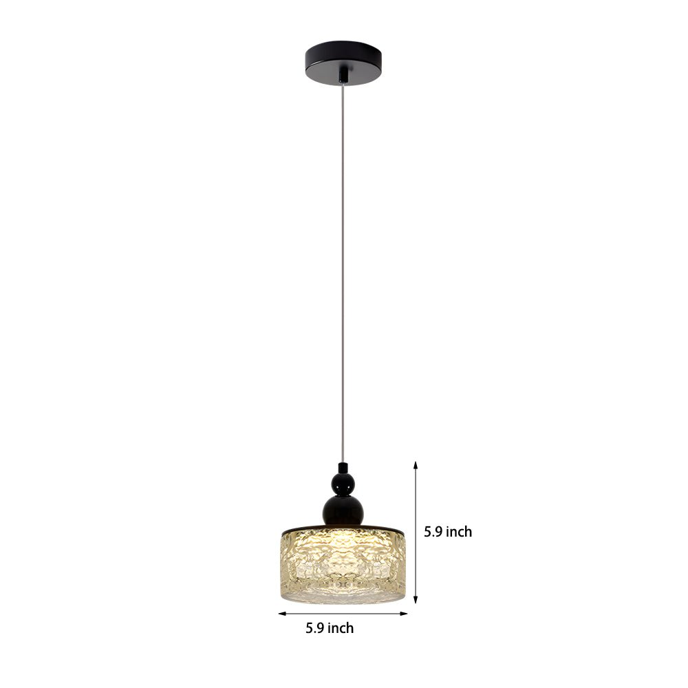 Round Acrylic Ice Texture Dimming Modern Pendant Light Fixture