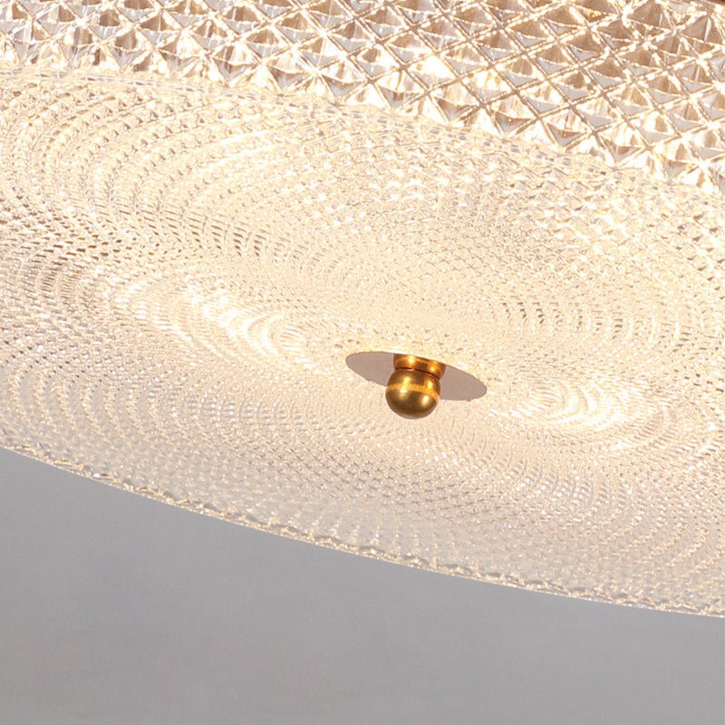 Round Acrylic LED Dimmable Ceiling Light with Remote Control - Retro Fixture