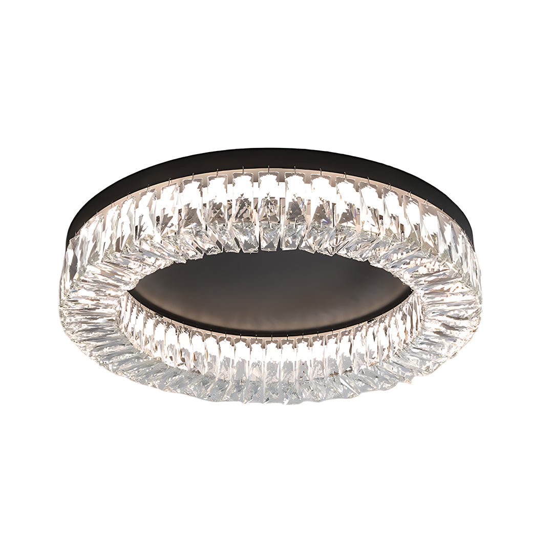 Black Ceiling Flush Mount Light - Italian LED Round Eye-Protecting Lamp