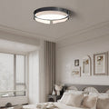 Round Black Hammered Glass LED Ceiling Light