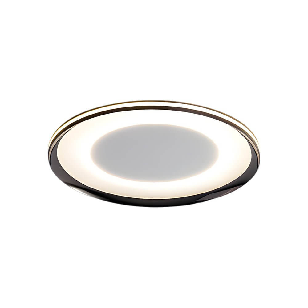 Round Black LED Flush Ceiling Light - Modern Fixture, Energy Efficient, Stylish Lighting