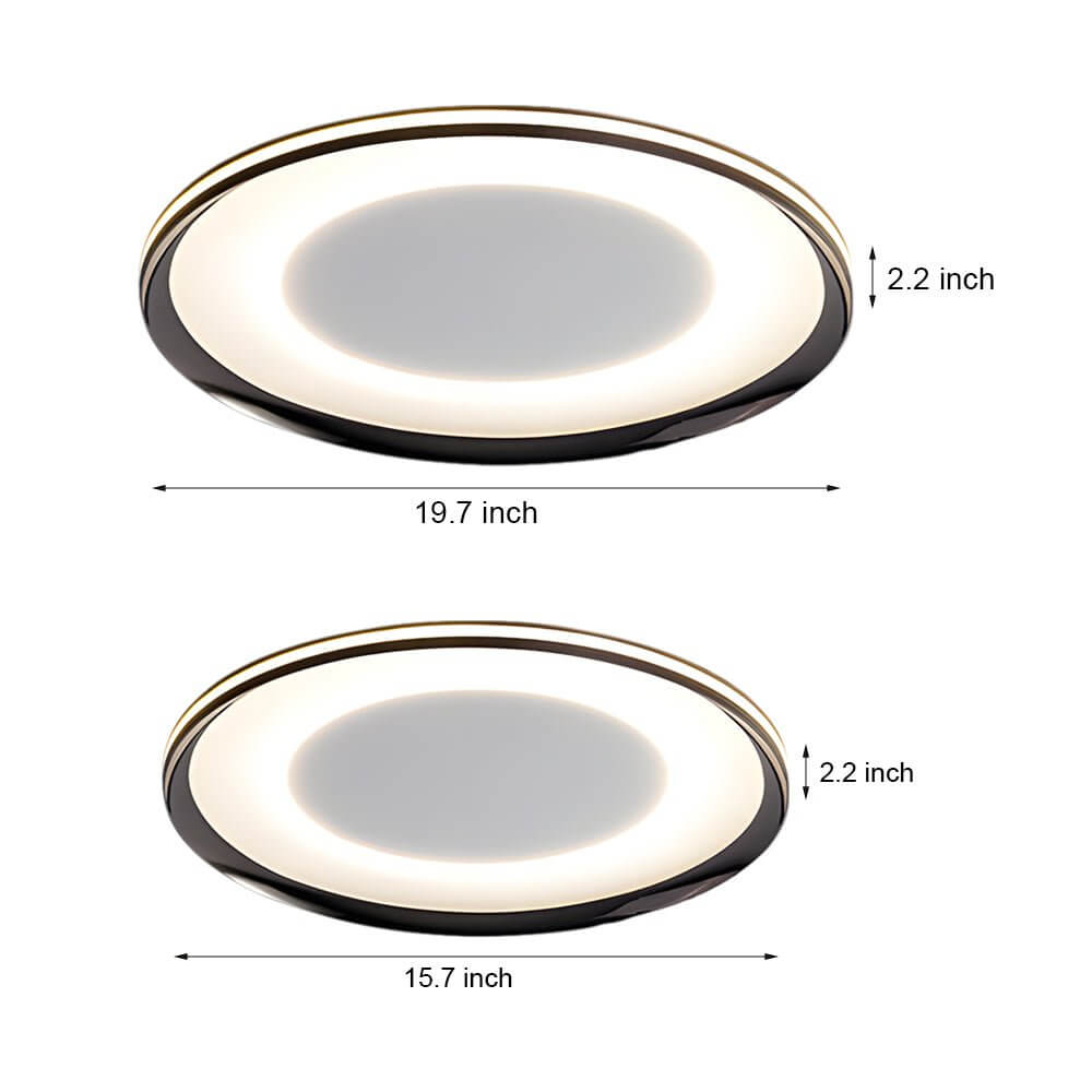 Round Black LED Flush Ceiling Light - Modern Fixture, Energy Efficient, Stylish Lighting