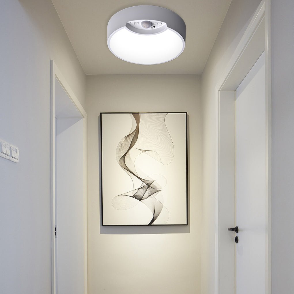 Round Motion Sensor Ceiling Light - LED Battery Operated with Remote Control