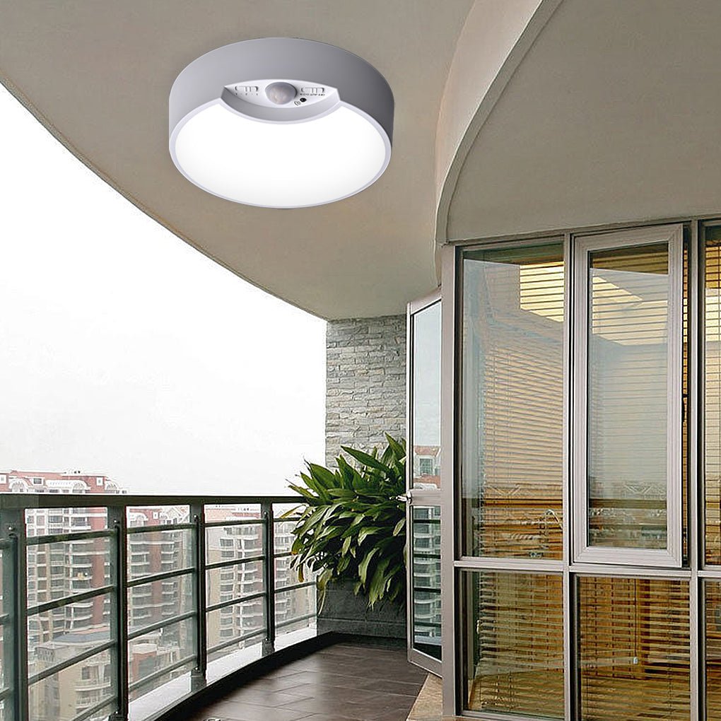 Round Motion Sensor Ceiling Light - LED Battery Operated with Remote Control