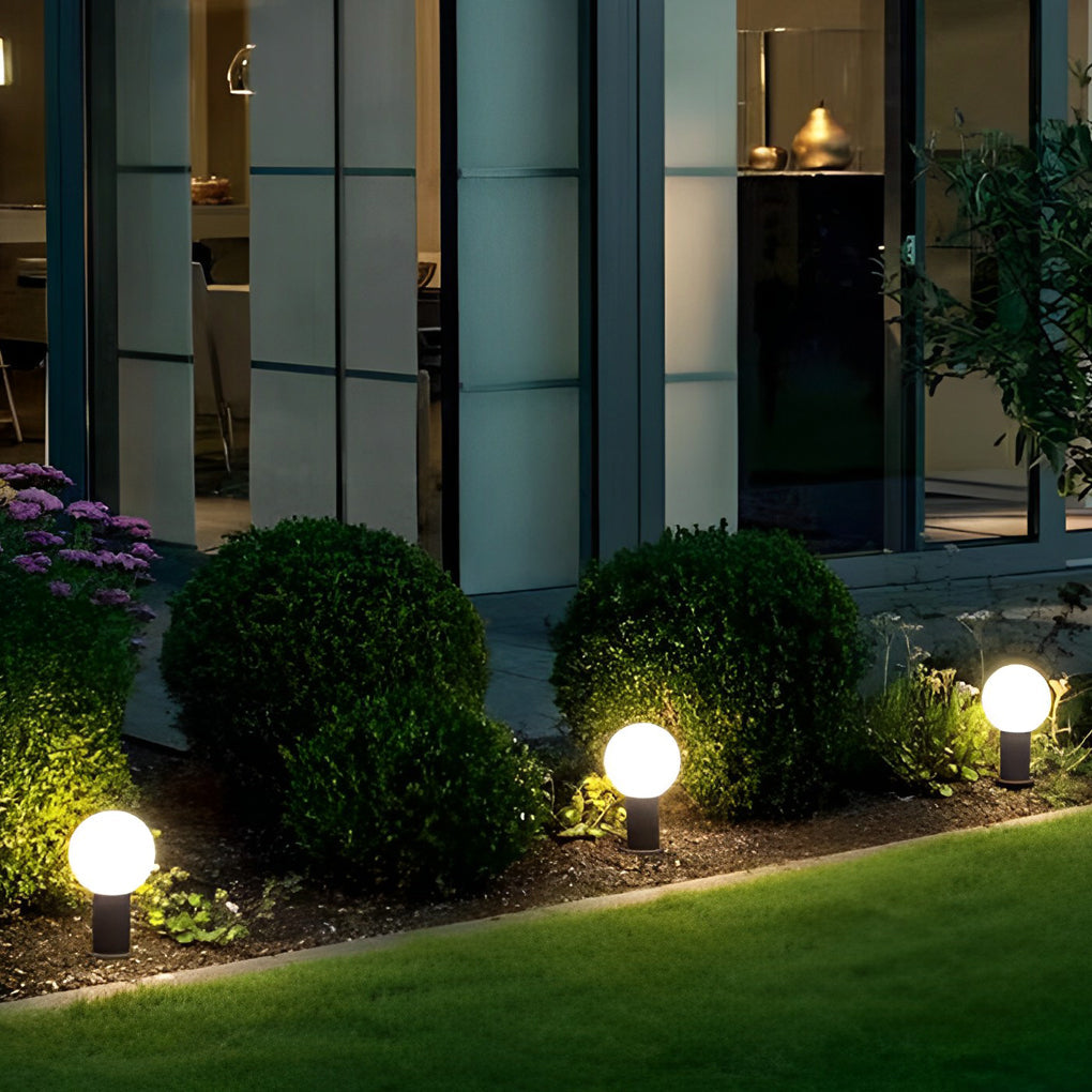Round Bollard Lights Elegant Spherical LED Lampshade