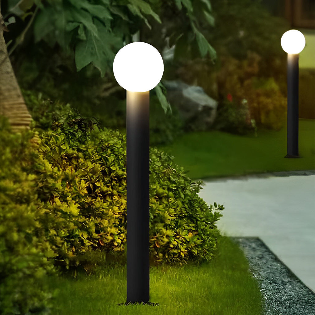 Round Bollard Lights Elegant Spherical LED Lampshade