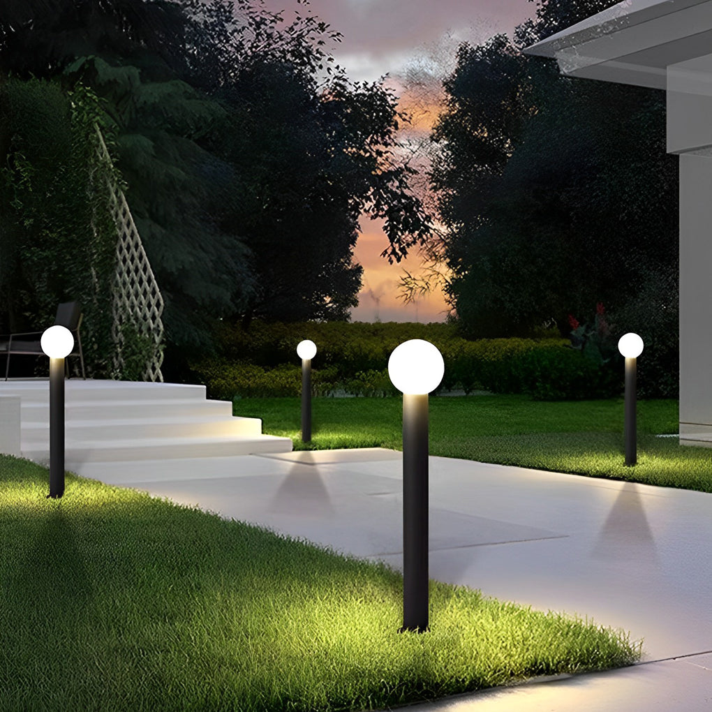 Round Bollard Lights Elegant Spherical LED Lampshade