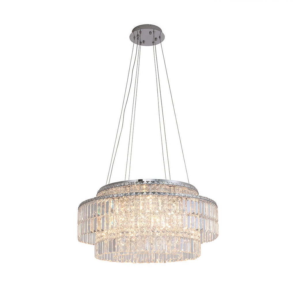 Minimalist Round Crystal Adjustable Chandelier Ceiling Light