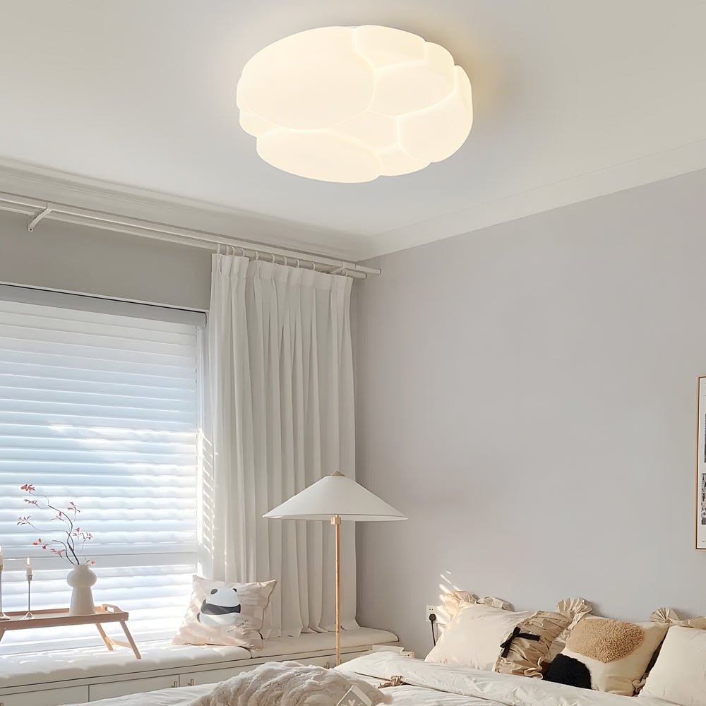 Round Cloud 3-Step Dimming Milky White Ceiling Light Fixture