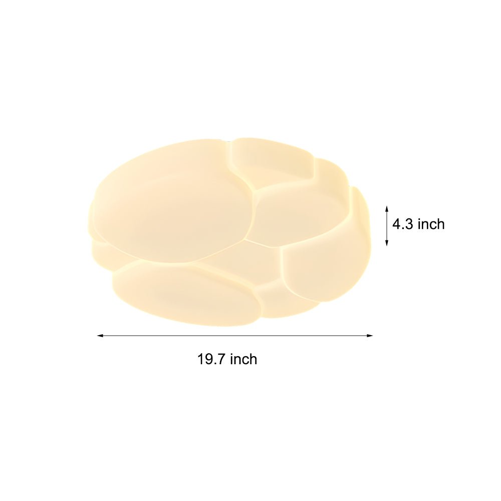 Round Cloud 3-Step Dimming Milky White Ceiling Light Fixture