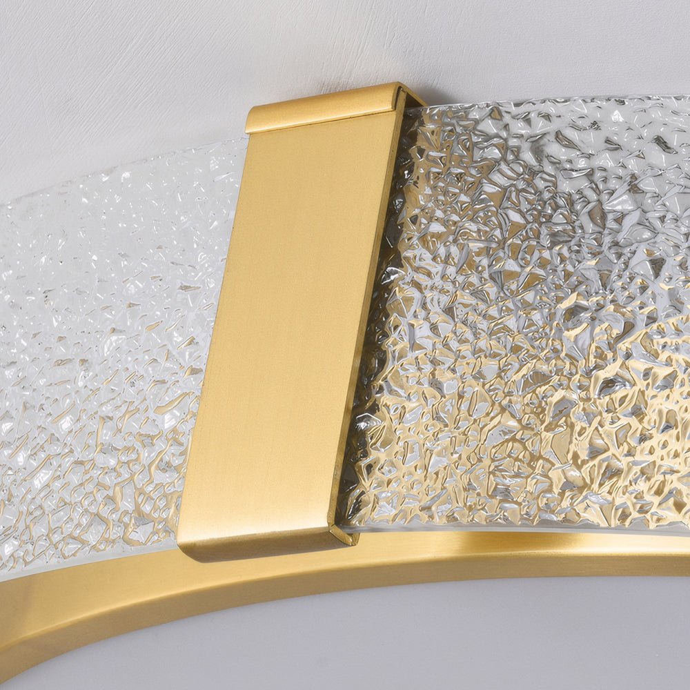 Round Copper Water Ripple Glass Ceiling Light Fixture