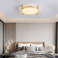 Round Copper Water Ripple Glass Ceiling Light Fixture
