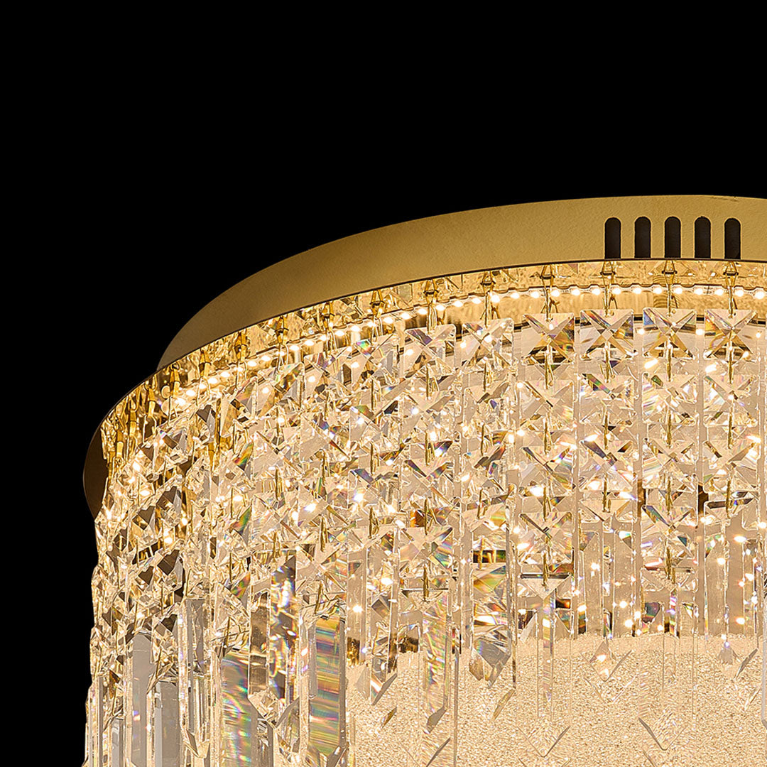 Luxury Crystal Flush Mount Ceiling Light – Modern Metal Fixture