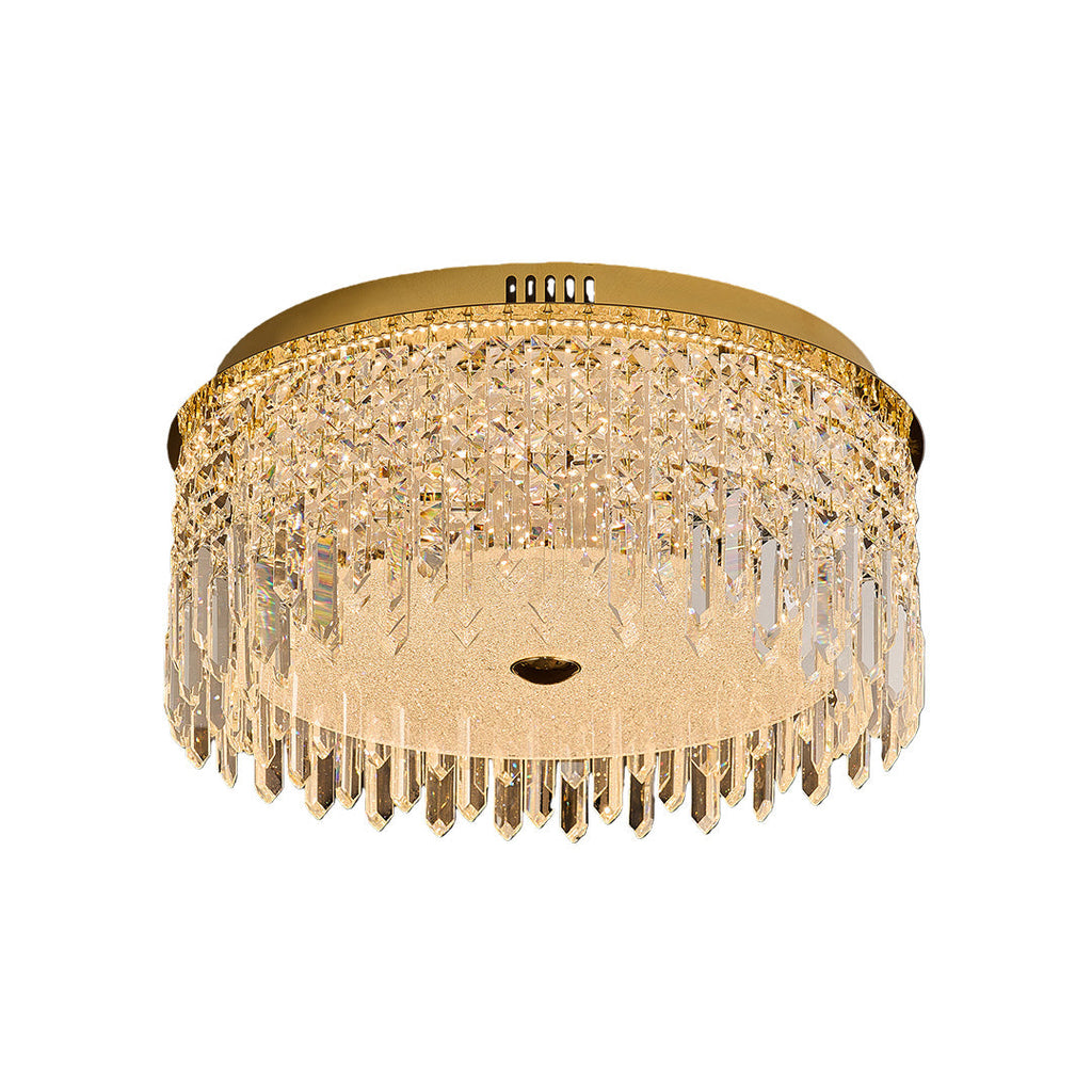 Luxury Crystal Flush Mount Ceiling Light – Modern Metal Fixture