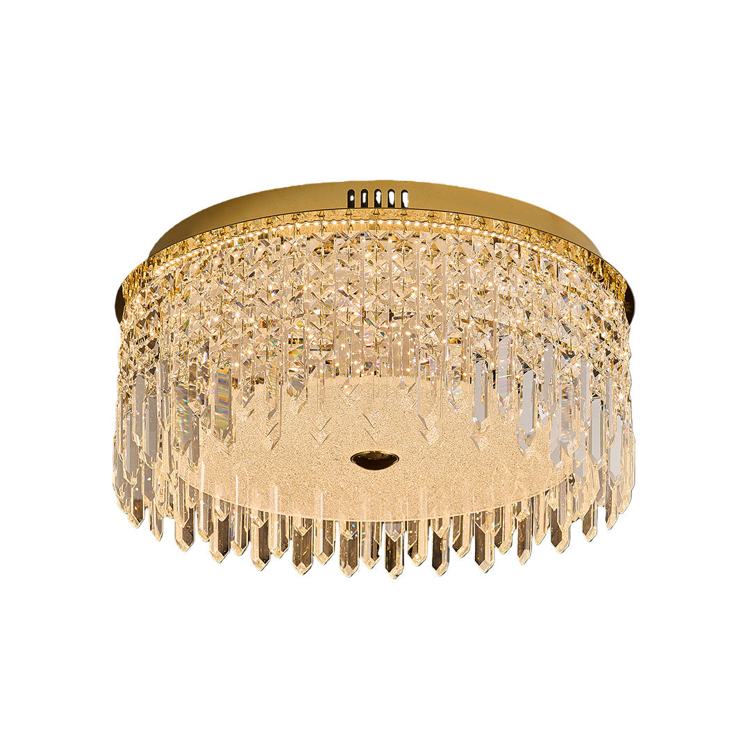 Luxury Crystal Flush Mount Ceiling Light – Modern Metal Fixture