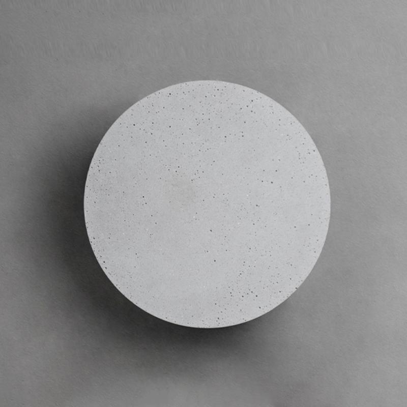 Round Gray Concrete LED Landscape Wall Lights