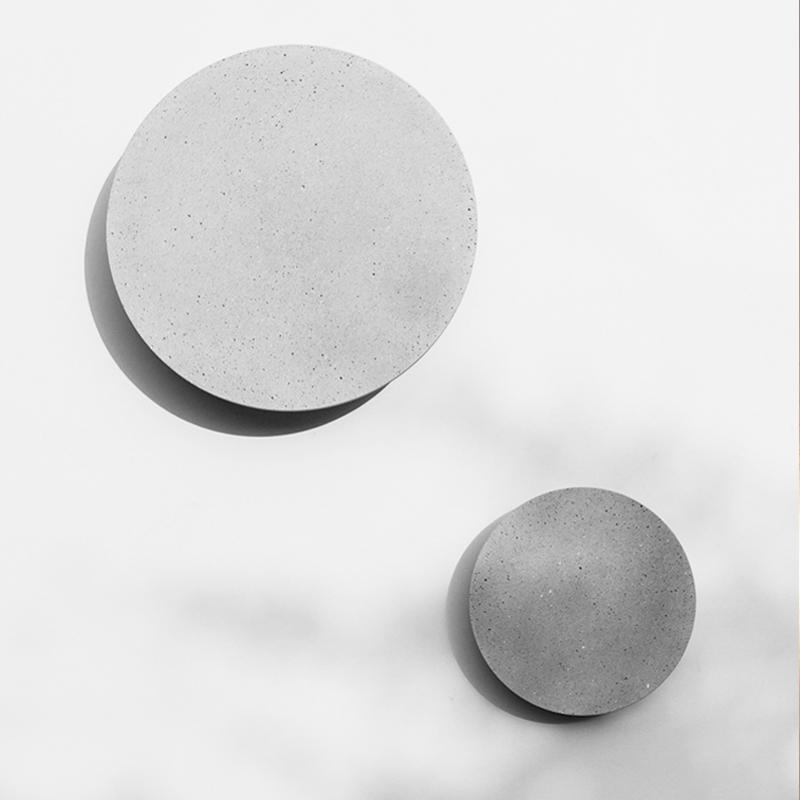 Round Gray Concrete LED Landscape Wall Lights