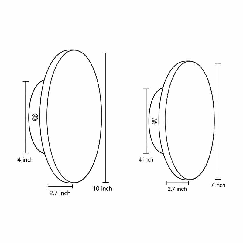 Round Gray Concrete LED Landscape Wall Lights