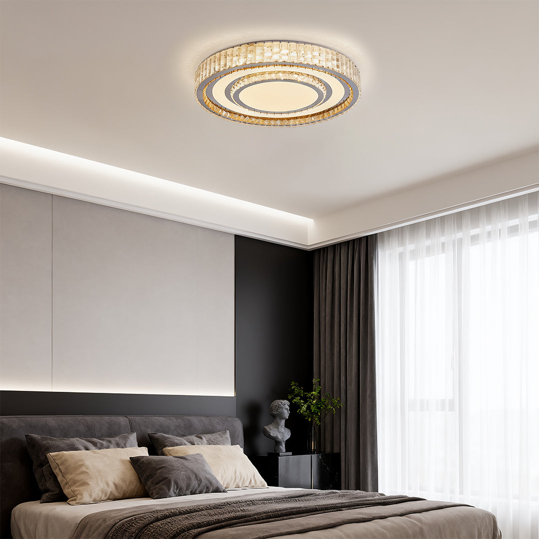 Modern Luxury Crystal Flush Mount LED Light Fixture